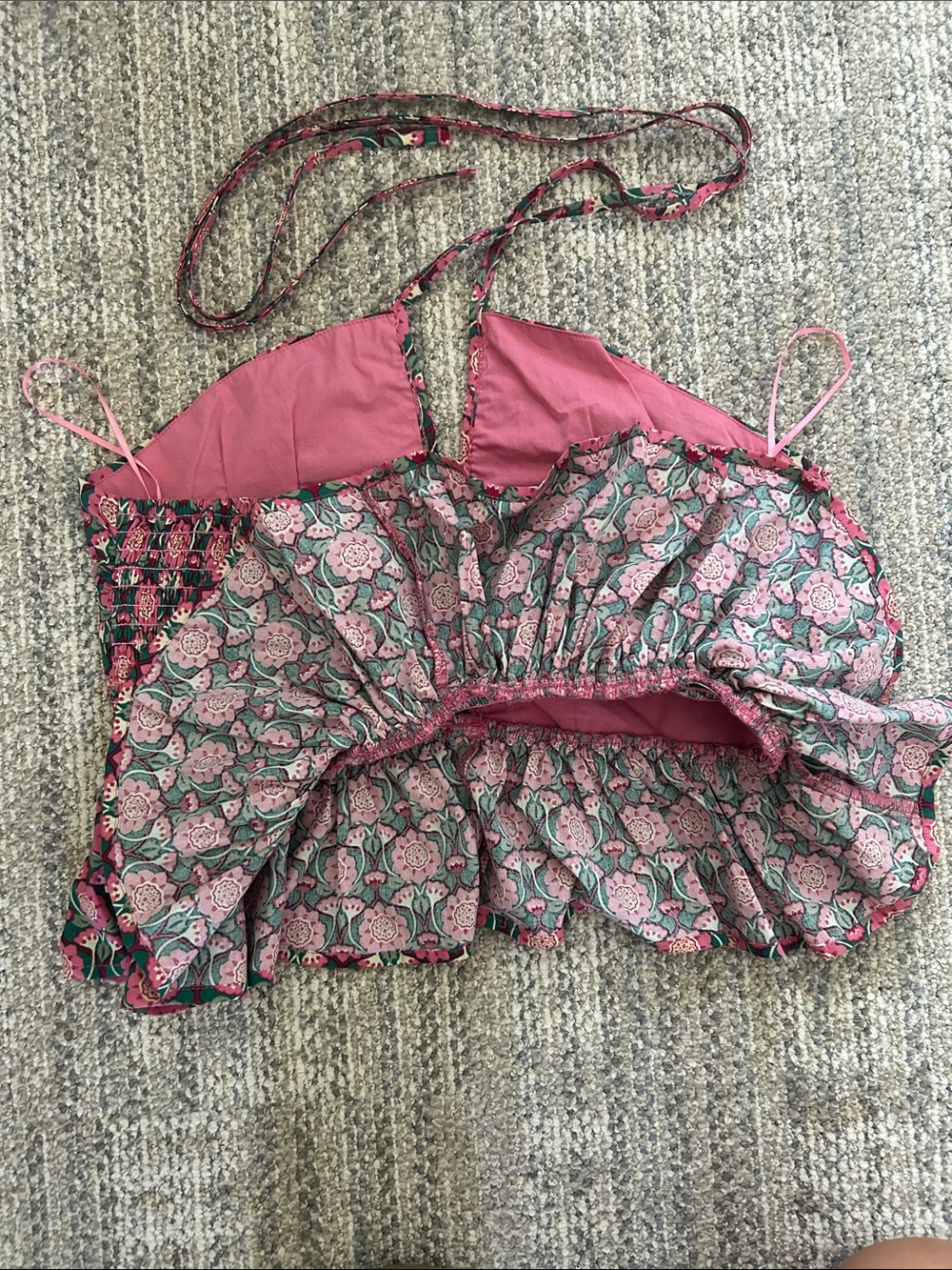NATURAL LIFE Pink & Green Floral Ruffle Tank - Picture 5 of 5